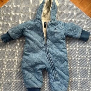 GAP Denim Quilted Winter One-Piece Coat